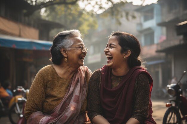 Ritratto di donne indiane sorridenti