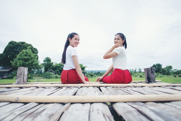 Ritratto di giovane donna tailandese in cultura cultura Thailandia danza, Thailandia