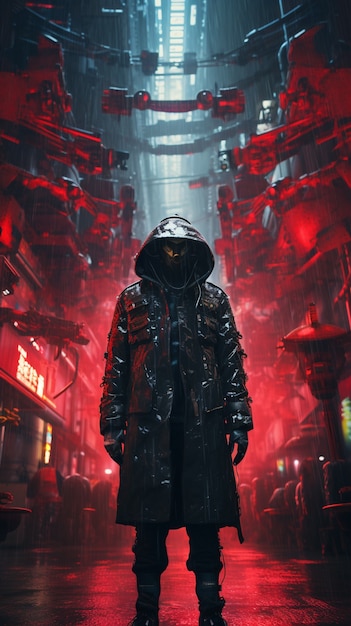 Ritratto di guerriero cyberpunk