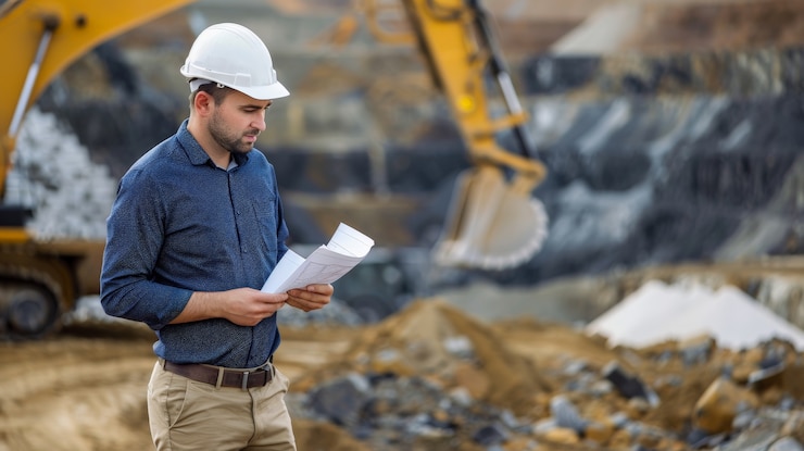 Foto gratuito ritratto di ingegneri durante le ore di lavoro sul cantiere