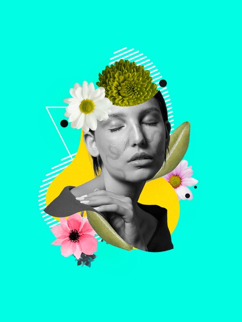 Ritratto di persona con elementi della natura