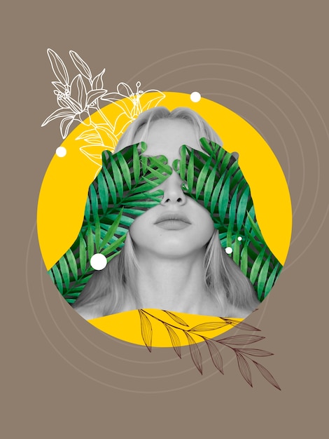 Ritratto di persona con elementi della natura