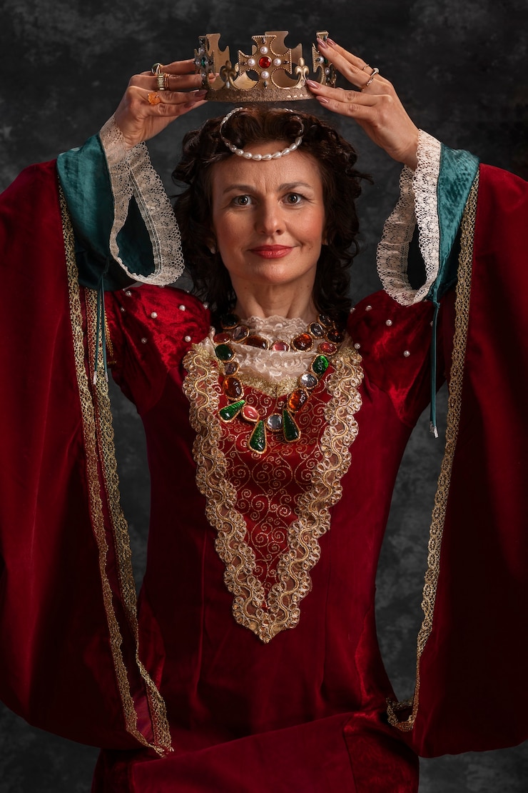 Foto gratuito ritratto di regina con corona reale