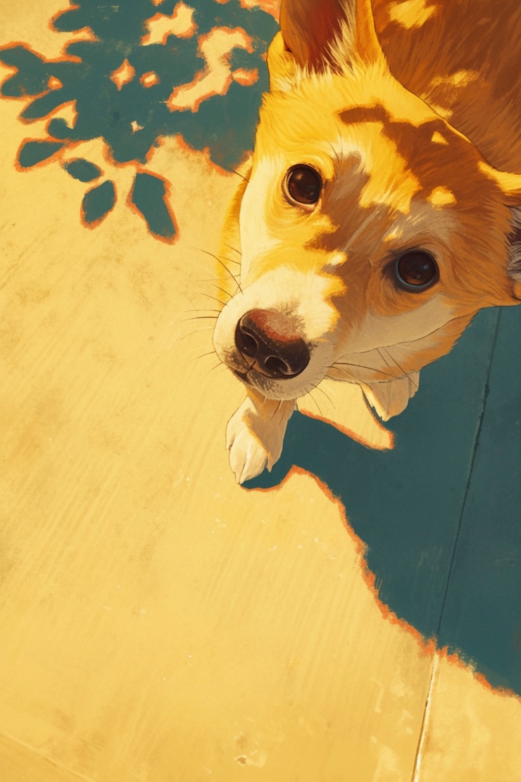 Foto gratuito ritratto di un cane carino in stile anime