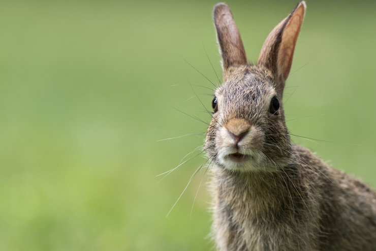 Foto gratuito ritratto di un carino coniglietto grigio