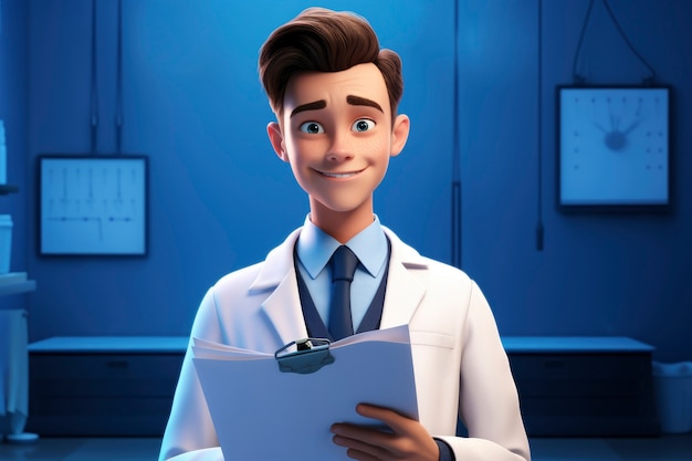 Ritratto di un dottore maschio 3D