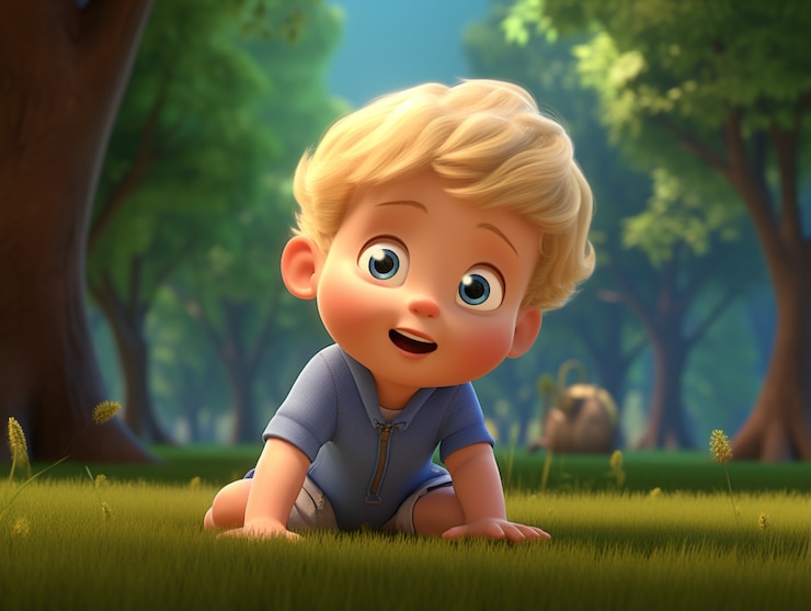 Foto gratuito ritratto di un giovane bambino adorabile in 3d