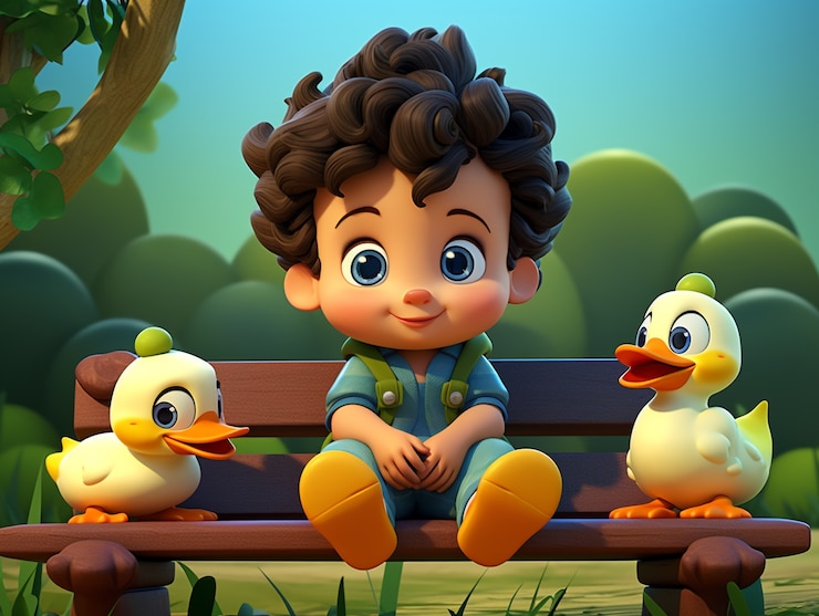 Foto gratuito ritratto di un giovane bambino adorabile in 3d
