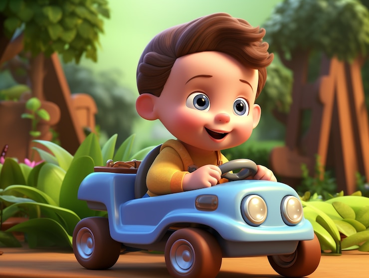 Foto gratuito ritratto di un giovane bambino adorabile in 3d