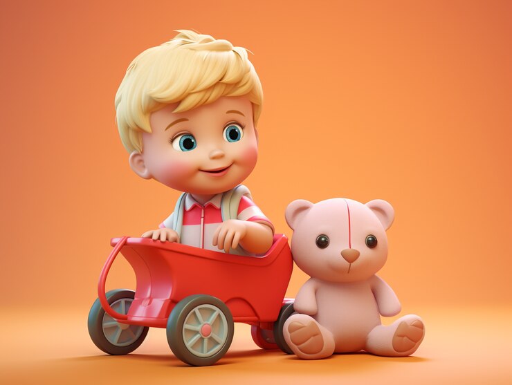Foto gratuito ritratto di un giovane bambino adorabile in 3d