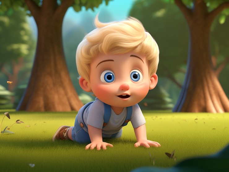 Foto gratuito ritratto di un giovane bambino adorabile in 3d