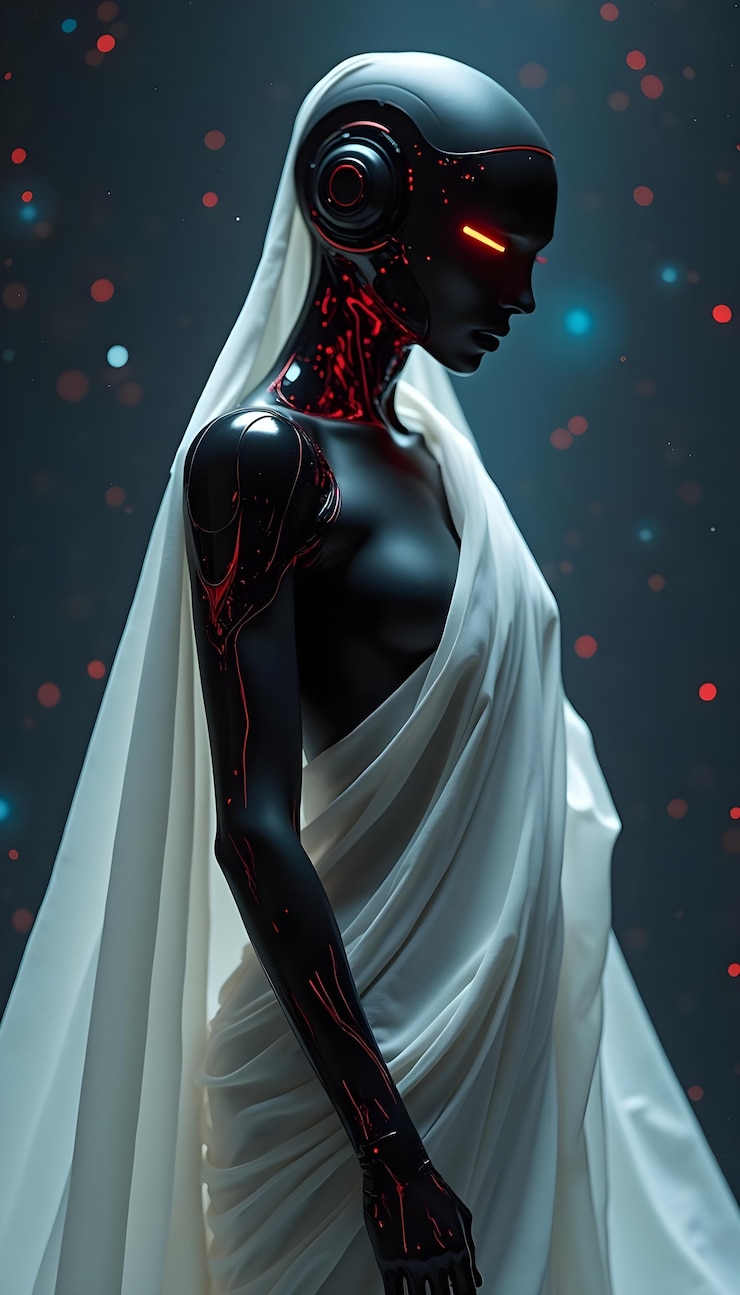 Foto gratuito ritratto di un robot alla moda