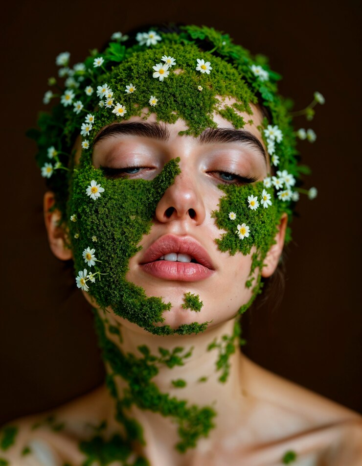 Foto gratuito ritratto di una bella donna che promuove il trucco naturale