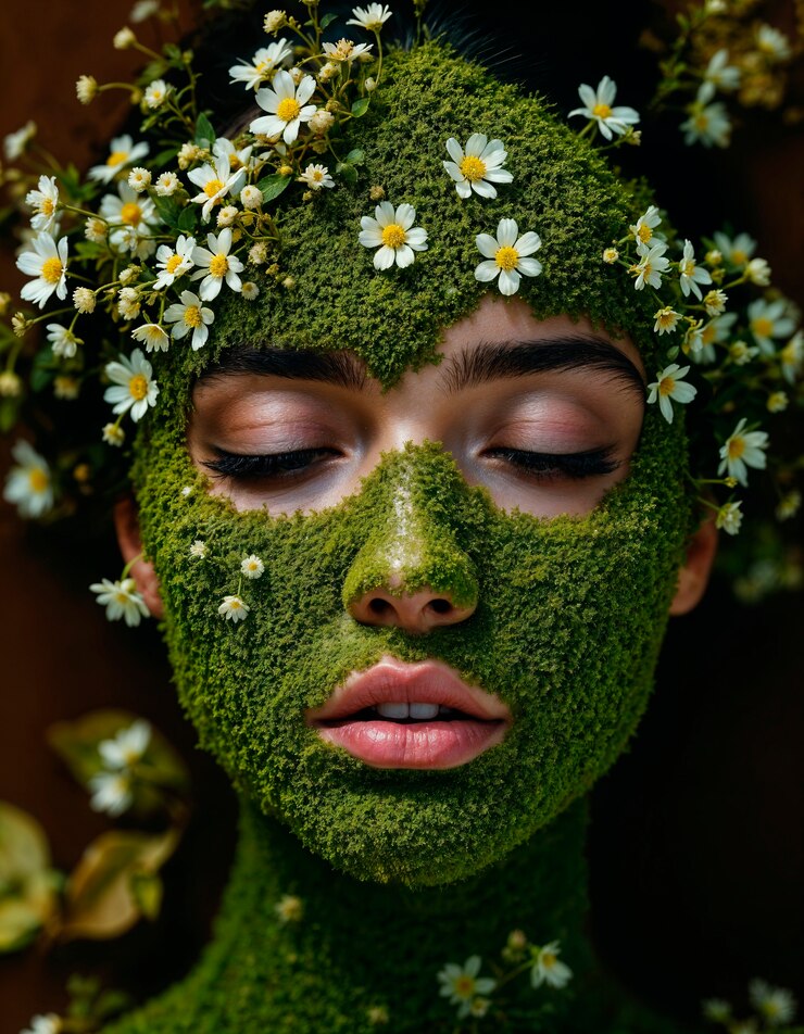 Foto gratuito ritratto di una bella donna che promuove il trucco naturale