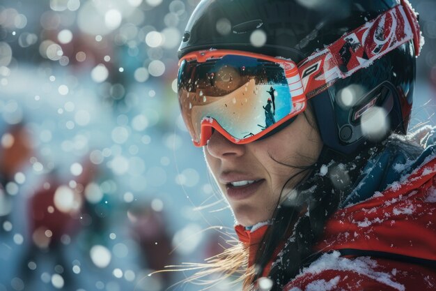 Ritratto di una donna che gareggia al campionato dei giochi olimpici