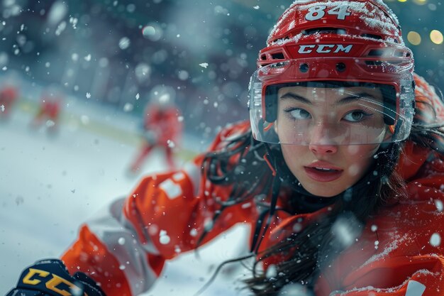 Ritratto di una donna che gareggia al campionato dei giochi olimpici