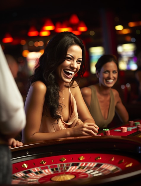 Ritratto di una donna che gioca d'azzardo in un casinò