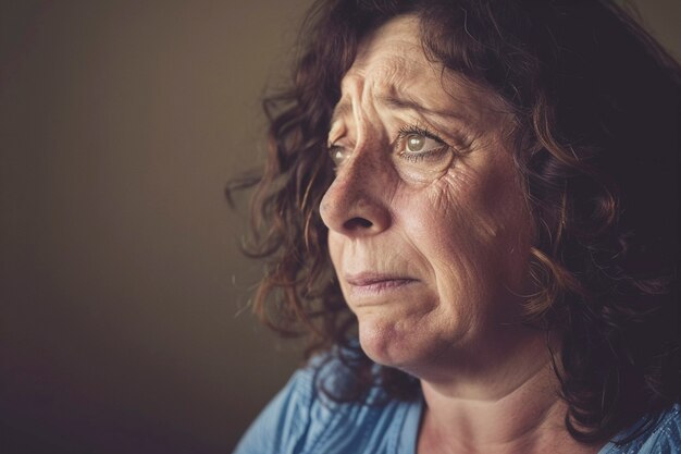 Ritratto di una donna che mostra forti emozioni che rappresentano la salute mentale