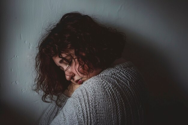 Ritratto di una donna che mostra forti emozioni che rappresentano la salute mentale