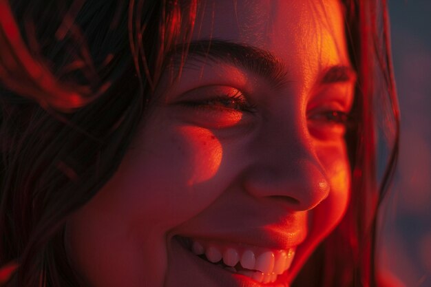 Ritratto di una donna che mostra forti emozioni che rappresentano la salute mentale