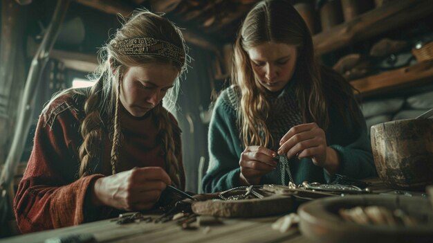 Ritratto di una donna vichinga scandinava