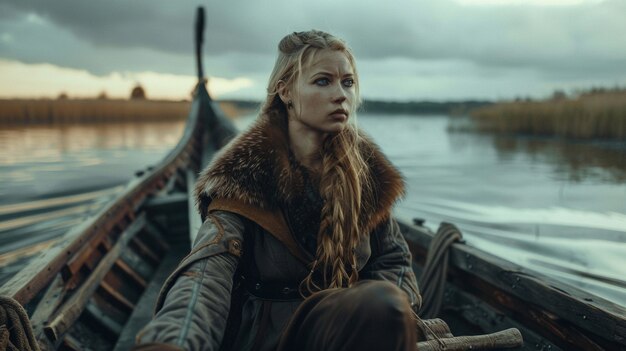 Ritratto di una donna vichinga scandinava