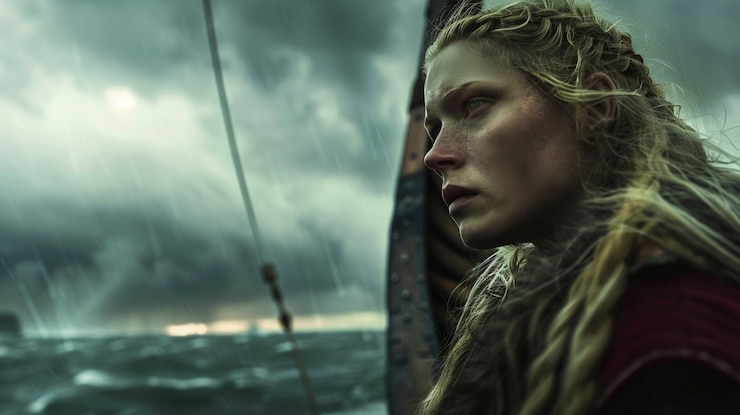 Foto gratuito ritratto di una donna vichinga scandinava