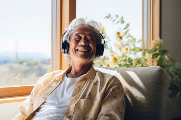 Ritratto di una persona anziana che ascolta la trasmissione radio