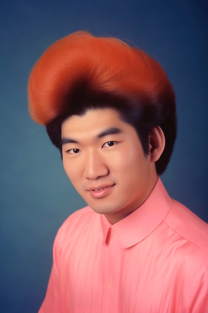 Ritratto di una persona con una parrucca buffa.