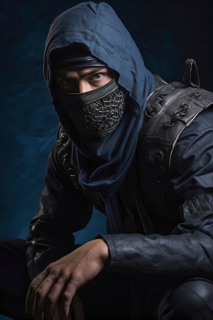 Ritratto fotorealistico di un guerriero ninja