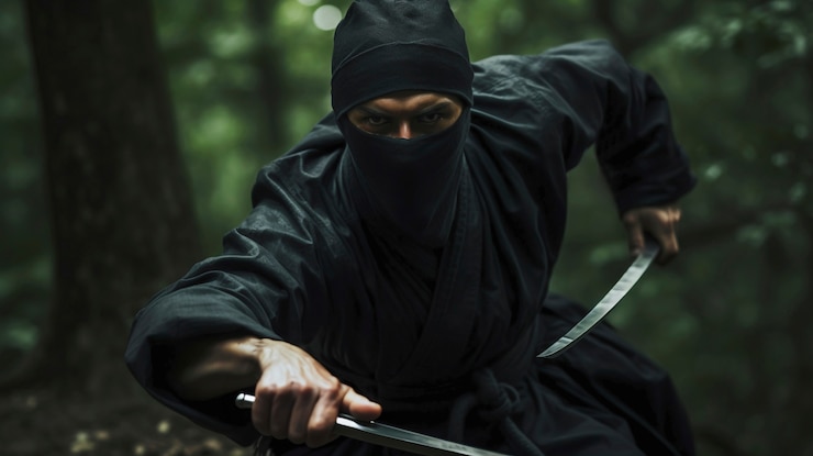 Foto gratuito ritratto fotorealistico di un guerriero ninja