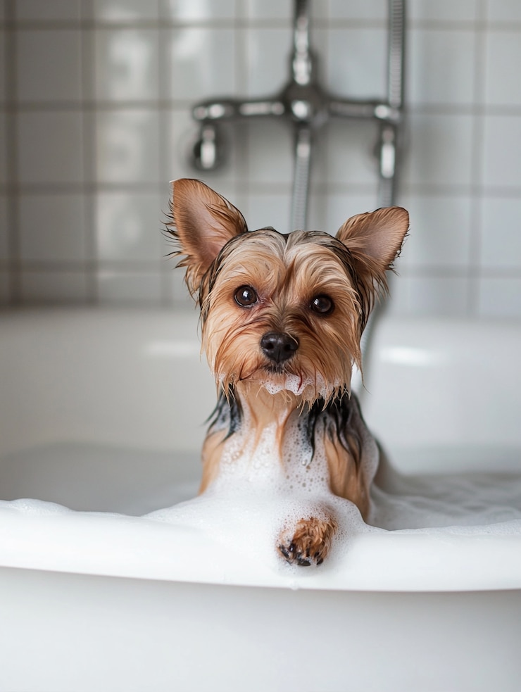 Foto gratuito ritratto ravvicinato del cane dello yorkshire