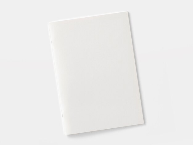 Rivista o opuscolo in bianco isolato su bianco.