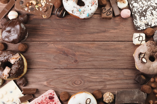 Roba di cioccolato vista dall&#39;alto