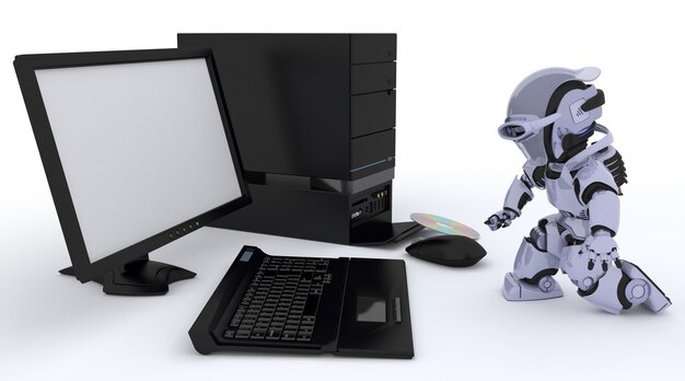 Robot con un computer