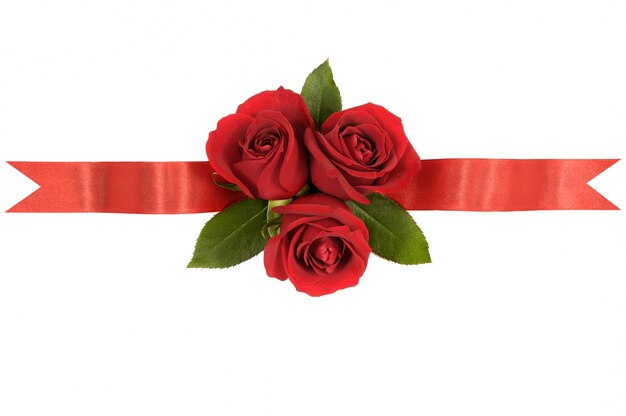 Rose rosse nastro bandiera