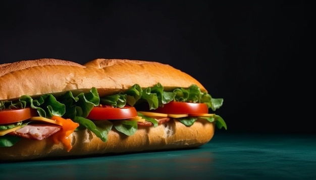 Sandwich di ciabatta fresca mozzarella di manzo alla griglia pomodoro generato da AI