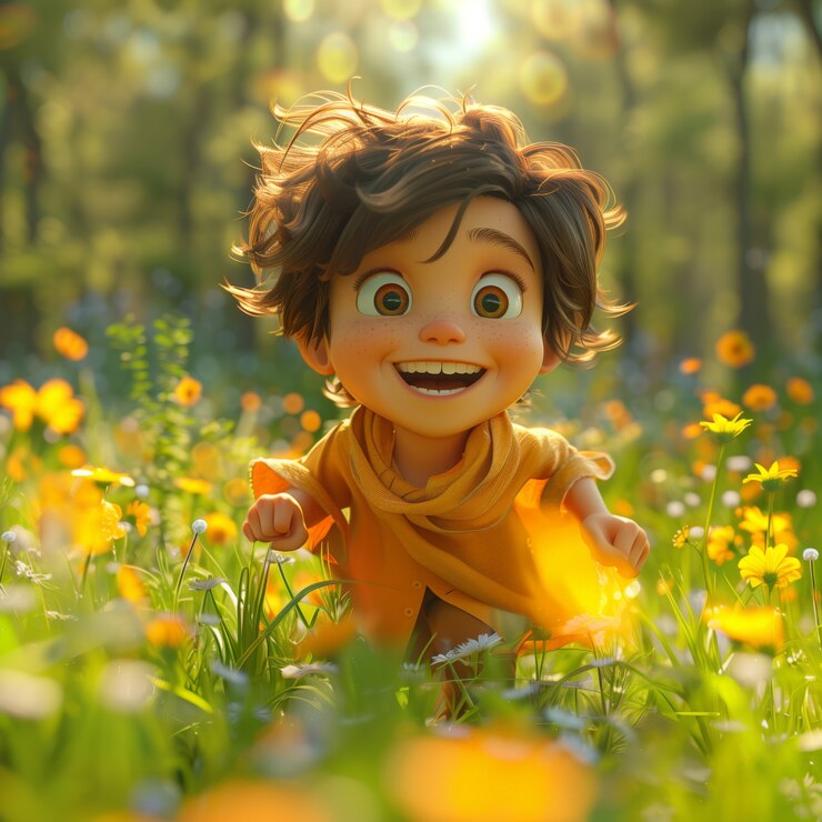 Foto gratuito scena con bambini che giocano all'aperto in natura