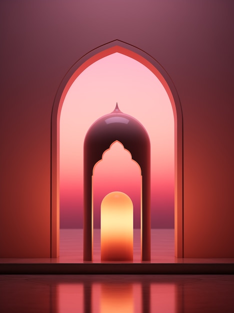Scena delle celebrazioni del Ramadan in 3D