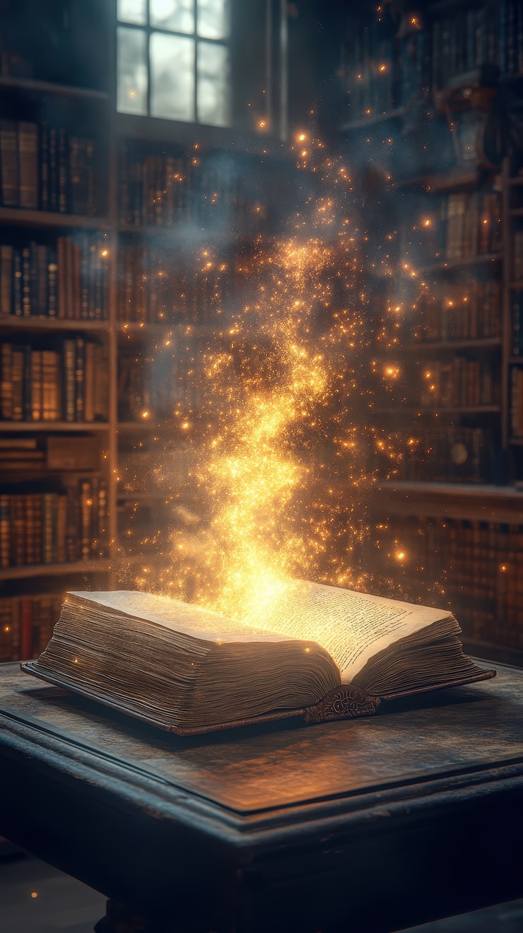 Scena di favola che esce da un libro