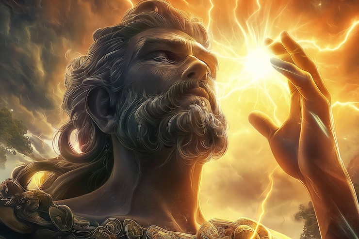 Foto gratuito scena fantastica che raffigura il dio del sole