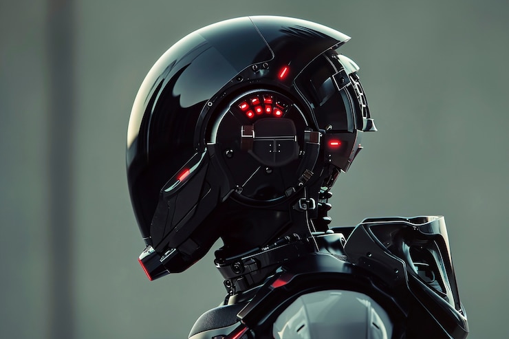 Foto gratuito scena fantasy con un personaggio umano robotico futuristico