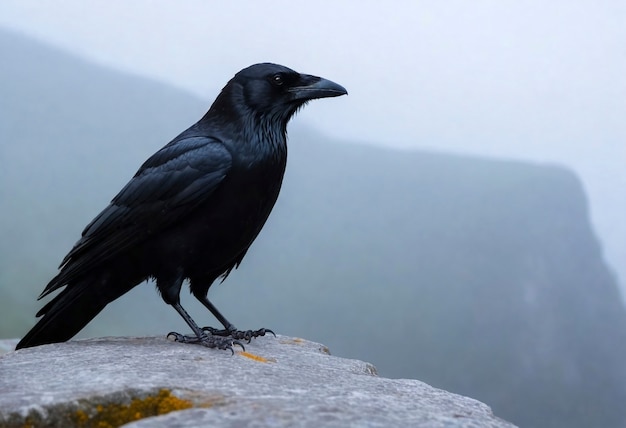 Scena oscura del corvo in natura