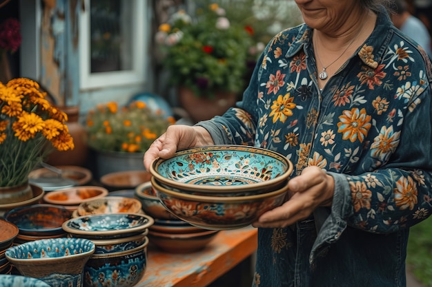 Scena realistica da un giardino del quartiere vendita di oggetti diversi