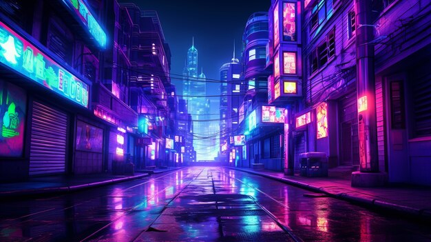 Scenario urbano cyberpunk