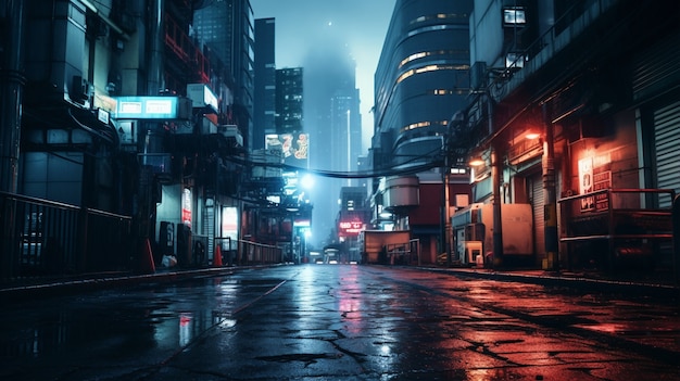 Scenario urbano cyberpunk