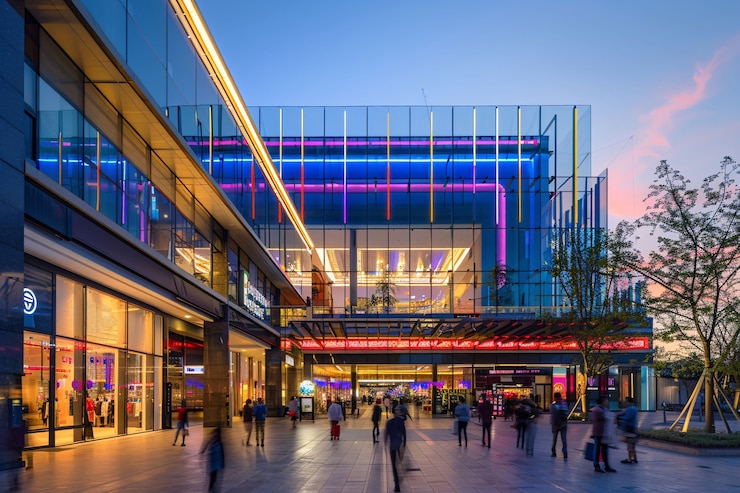 Foto gratuito scene del mall of america in stile cinematografico