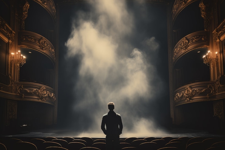 Foto gratuito scene retrò della giornata mondiale del teatro
