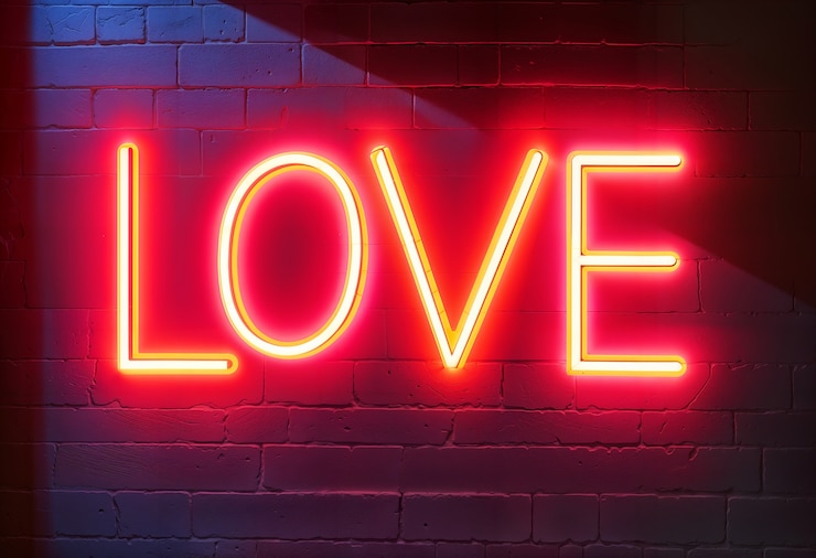 Foto gratuito segno d'amore al neon