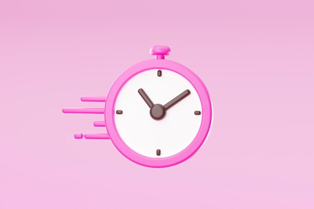 Segno dell'icona dell'interfaccia utente dell'orologio veloce o rendering 3d del simbolo